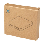 Powerbank in plastica riciclata sottile ed elegante da 5.000 mAh color bianco seconda vista con scatola