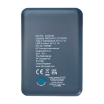 Powerbank in plastica riciclata sottile ed elegante da 5.000 mAh seconda vista posteriore