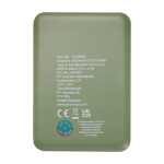 Powerbank in plastica riciclata sottile ed elegante da 5.000 mAh seconda vista posteriore