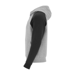Felpa bicolore per bambini con cappuccio 280 g/m2 Roly Badet color nero vista laterale
