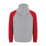 Felpa bicolore per bambini con cappuccio 280 g/m2 Roly Badet color rosso seconda vista posteriore