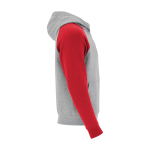 Felpa bicolore per bambini con cappuccio 280 g/m2 Roly Badet color rosso seconda vista con laterale