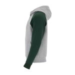 Felpa bicolore per bambini con cappuccio 280 g/m2 Roly Badet color verde bottiglia vista laterale