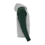 Felpa bicolore per bambini con cappuccio 280 g/m2 Roly Badet color verde bottiglia seconda vista con laterale