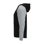 Felpa bicolore per bambini con cappuccio 280 g/m2 Roly Badet color nero opaco vista laterale
