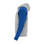 Felpa bicolore per bambini con cappuccio 280 g/m2 Roly Badet color blu reale vista laterale