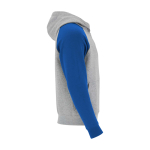 Felpa bicolore per bambini con cappuccio 280 g/m2 Roly Badet color blu reale seconda vista con laterale