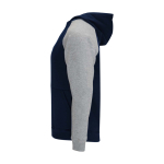 Felpa bicolore per bambini con cappuccio 280 g/m2 Roly Badet color blu mare vista laterale
