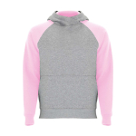 Felpa bicolore per bambini con cappuccio 280 g/m2 Roly Badet color rosa chiaro