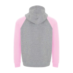 Felpa bicolore per bambini con cappuccio 280 g/m2 Roly Badet color rosa chiaro seconda vista posteriore