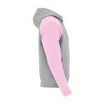 Felpa bicolore per bambini con cappuccio 280 g/m2 Roly Badet color rosa chiaro seconda vista con laterale