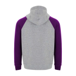 Felpa bicolore per bambini con cappuccio 280 g/m2 Roly Badet color viola seconda vista posteriore