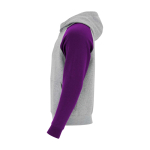 Felpa bicolore per bambini con cappuccio 280 g/m2 Roly Badet color viola vista laterale
