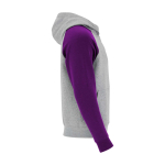 Felpa bicolore per bambini con cappuccio 280 g/m2 Roly Badet color viola seconda vista con laterale