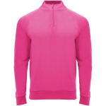 Felpa per bambini a manica lunga con zip corta 200 g/m2 Roly color rosa fluorescente