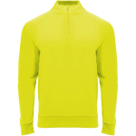 Felpa per bambini a manica lunga con zip corta 200 g/m2 Roly color giallo fluorescente