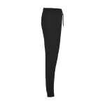 Pantaloni sportivi per bambini in cotone e poliestere 280 g/m² Roly color nero seconda vista con laterale