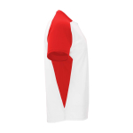 T-shirt sportiva per bambini a maniche corte 140g/m2 Roly Bugatti color rosso seconda vista con laterale