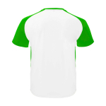 T-shirt sportiva per bambini a maniche corte 140g/m2 Roly Bugatti color verde seconda vista posteriore