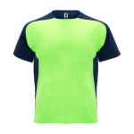 T-shirt sportiva per bambini a maniche corte 140g/m2 Roly Bugatti color verde fluorescente