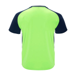T-shirt sportiva per bambini a maniche corte 140g/m2 Roly Bugatti color verde fluorescente seconda vista posteriore
