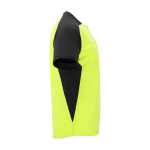 T-shirt sportiva per bambini a maniche corte 140g/m2 Roly Bugatti color giallo fluorescente seconda vista con laterale