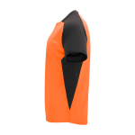 T-shirt sportiva per bambini a maniche corte 140g/m2 Roly Bugatti color  arancione fluorescente vista laterale