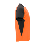 T-shirt sportiva per bambini a maniche corte 140g/m2 Roly Bugatti color  arancione fluorescente seconda vista con laterale