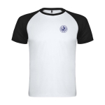 T-shirt sportiva bambino maniche corte 140g/m2 Roly Indianápolis color nero vista con stampa serigrafica