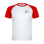 T-shirt sportiva bambino maniche corte 140g/m2 Roly Indianápolis color rosso vista con stampa serigrafica