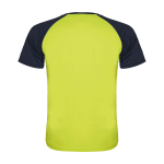 T-shirt sportiva bambino maniche corte 140g/m2 Roly Indianápolis color giallo seconda vista posteriore