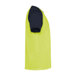 T-shirt sportiva bambino maniche corte 140g/m2 Roly Indianápolis color giallo seconda vista con laterale
