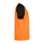 T-shirt sportiva bambino maniche corte 140g/m2 Roly Indianápolis color arancione seconda vista con laterale