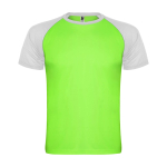 T-shirt sportiva bambino maniche corte 140g/m2 Roly Indianápolis color verde fluorescente