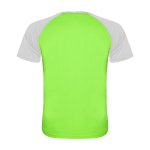 T-shirt sportiva bambino maniche corte 140g/m2 Roly Indianápolis color verde fluorescente seconda vista posteriore