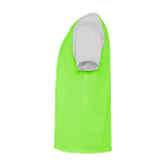 T-shirt sportiva bambino maniche corte 140g/m2 Roly Indianápolis color verde fluorescente vista laterale