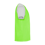 T-shirt sportiva bambino maniche corte 140g/m2 Roly Indianápolis color verde fluorescente seconda vista con laterale