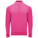 Felpa sportiva con zip a 1/4 in poliestere da 200 g/m² Roly color rosa fluorescente