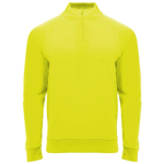 Felpa sportiva con zip a 1/4 in poliestere da 200 g/m² Roly color giallo fluorescente