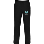 Pantaloni regular fit unisex in cotone e poliestere da 280g/m² Roly color nero vista con stampa serigrafica