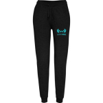 Pantaloni sportivi da donna in cotone e poliestere da 280 g/m² Roly color nero vista con stampa serigrafica