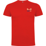 Maglietta da uomo a maniche corte in cotone da 165 g/m² Roly color rosso vista con stampa serigrafica