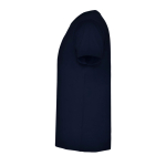 T-shirt tubolare da uomo con scollo a V in cotone da 155 g/m² Roly color blu mare vista laterale
