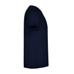 T-shirt tubolare da uomo con scollo a V in cotone da 155 g/m² Roly color blu mare seconda vista con laterale