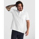 Polo unisex con taschino in piqué di cotone e poliestere 190g/m² Roly color bianco immagine stile di vita 2