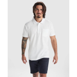 Polo unisex con taschino in piqué di cotone e poliestere 190g/m² Roly color bianco