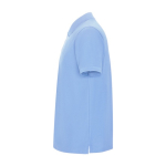 Polo da uomo in tessuto piqué di cotone e poliestere 190g/m² Roly color azzurro vista laterale