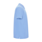 Polo da uomo in tessuto piqué di cotone e poliestere 190g/m² Roly color azzurro seconda vista con laterale