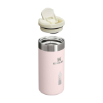 Bicchiere termico Stanley AeroLight™ in acciaio inox da 350ml color rosa chiaro vista con logo stampato 2