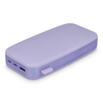 Powerbank rettangolare per caricare fino a 3 dispositivi da 20W color lilla